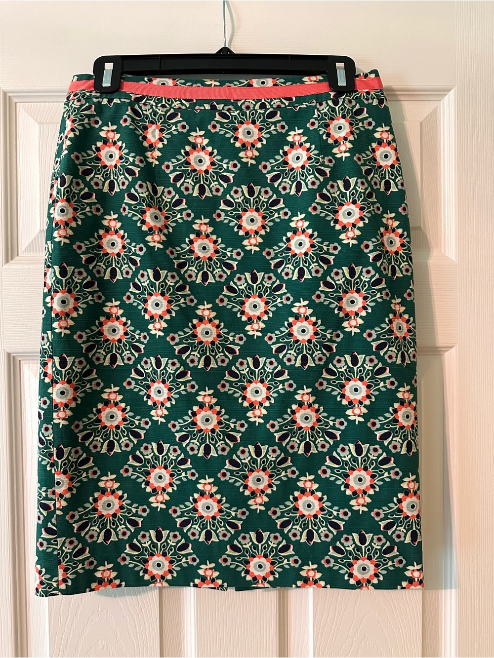 Boden Pencil Skirt (Green print)